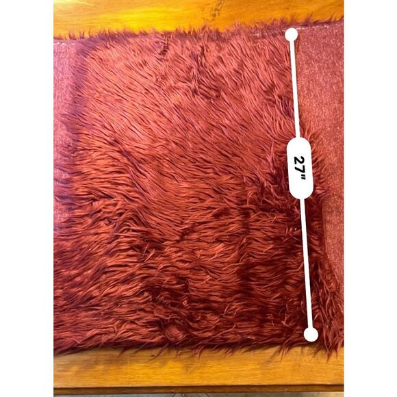 Burgundy Red Wine Faux Fur Fabric 27" by Over 1 Yd - Picture 4 of 4